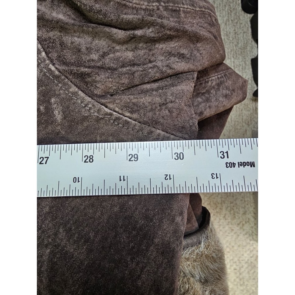 Lane Bryant Venezia Suede Leather Faux Fur Size 3xl Jacket ~ Heavy - Picture 7 of 9